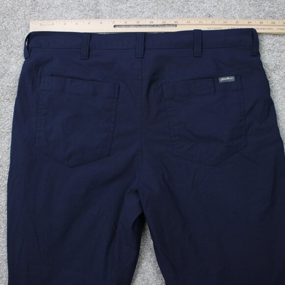 Eddie Bauer Pants Mens 38x32 Blue Fleece Lined Tech Nylon Stretch Cargo Pocket - Picture 7 of 14